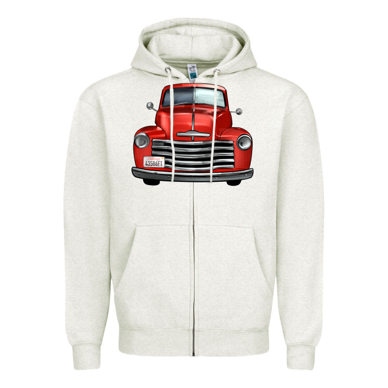 Western Red Truck Front View Zipper Hoodie by FaDigitalArtStudio | Teevron