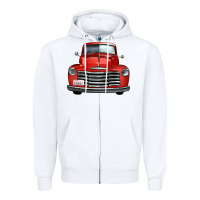 White western red truck front view Zipper Hoodie - FaDigitalArtStudio