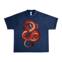Navy red dragon Urban Heavy Tee - RanaPortraitStore