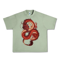 Oil Green red dragon Urban Heavy Tee - RanaPortraitStore
