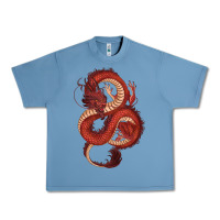 Pebble Blue red dragon Urban Heavy Tee - RanaPortraitStore