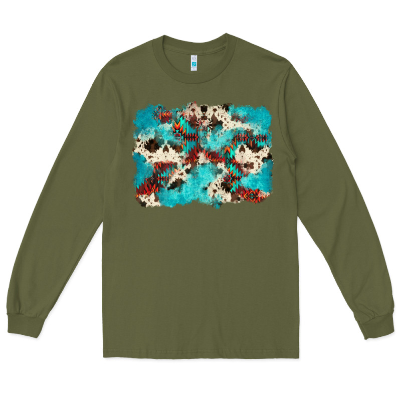 Aztec Cowhide Background Long Sleeve Tee by Zillion Design Studio | Teevron