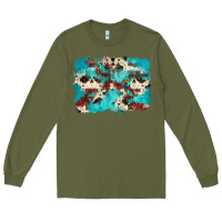 Army Green aztec cowhide background Long Sleeve Tee - Zillion Design Studio