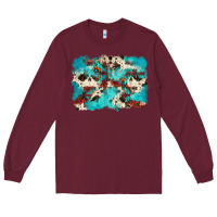Burgundy aztec cowhide background Long Sleeve Tee - Zillion Design Studio