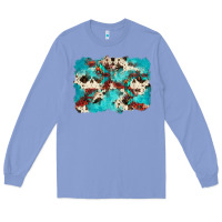 Colony Blue aztec cowhide background Long Sleeve Tee - Zillion Design Studio
