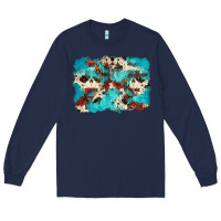 Navy aztec cowhide background Long Sleeve Tee - Zillion Design Studio