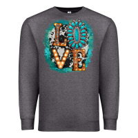 Charcoal Heather love western Premium Sweatshirt - AdoDesignShop