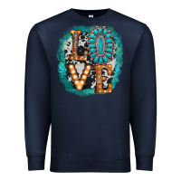 Navy love western Premium Sweatshirt - AdoDesignShop