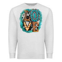 Oatmeal Heather love western Premium Sweatshirt - AdoDesignShop