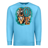 Ocean Blue love western Premium Sweatshirt - AdoDesignShop