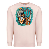 Pale Pink love western Premium Sweatshirt - AdoDesignShop