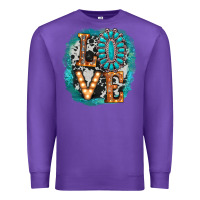 Purple love western Premium Sweatshirt - AdoDesignShop