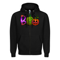 Black boo halloween Zipper Hoodie - RacoonDesign