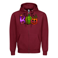 Burgundy boo halloween Zipper Hoodie - RacoonDesign