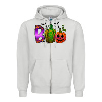 Dove Grey boo halloween Zipper Hoodie - RacoonDesign