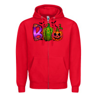 Red boo halloween Zipper Hoodie - RacoonDesign