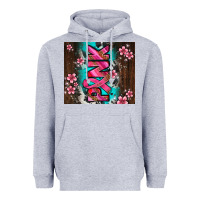 Heather Grey western pattern pink with floral cancer ribbon Heavyweight Hoodie - AdoDesignShop