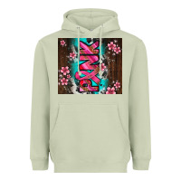 Matcha western pattern pink with floral cancer ribbon Heavyweight Hoodie - AdoDesignShop