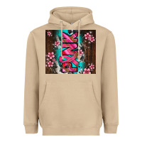 Western Pattern Pink With Floral Cancer Ribbon Heavyweight Hoodie | Teevron