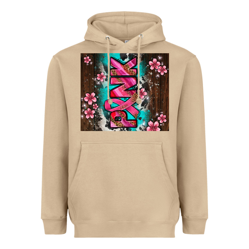 Western Pattern Pink With Floral Cancer Ribbon Heavyweight Hoodie by AdoDesignShop | Teevron