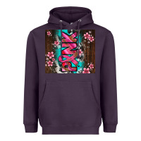 Plum western pattern pink with floral cancer ribbon Heavyweight Hoodie - AdoDesignShop