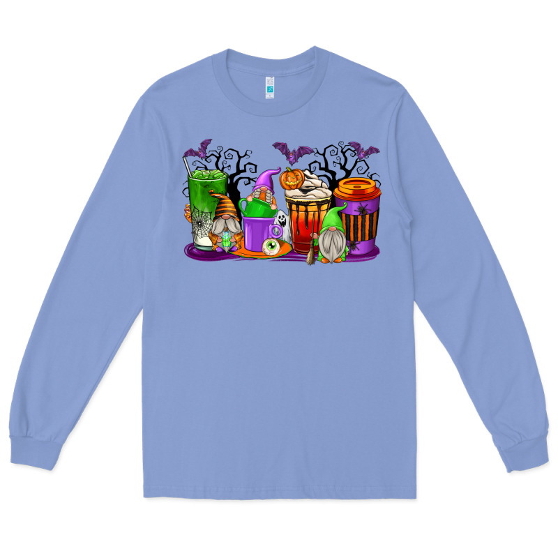 Halloween Gnomes Coffee Cups Long Sleeve Tee by texasbilliewilder | Teevron