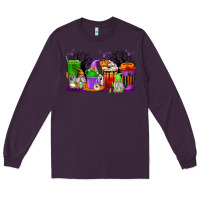 Plum Halloween Gnomes Coffee Cups Long Sleeve Tee - texasbilliewilder