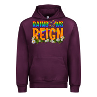 Mauve Wine LGBTQ+ Rainbows Reign Urban Hoodie - BundleAndBundleShop