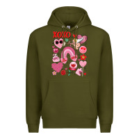 Army Green cute valentines day Premium Hoodie - MaliasSmallBusiness
