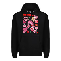 Black cute valentines day Premium Hoodie - MaliasSmallBusiness