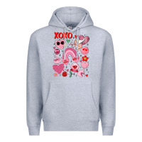 Heather Grey cute valentines day Premium Hoodie - MaliasSmallBusiness