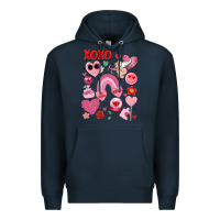 Navy cute valentines day Premium Hoodie - MaliasSmallBusiness