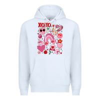White cute valentines day Premium Hoodie - MaliasSmallBusiness