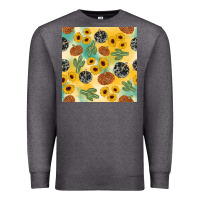 Charcoal Heather leopard pumpkin cactus sunflower seamless Premium Sweatshirt - AdoDesignShop