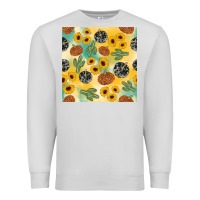 Dove Grey leopard pumpkin cactus sunflower seamless Premium Sweatshirt - AdoDesignShop