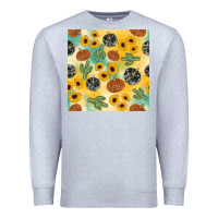 Heather Grey leopard pumpkin cactus sunflower seamless Premium Sweatshirt - AdoDesignShop