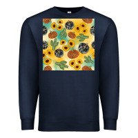 Navy leopard pumpkin cactus sunflower seamless Premium Sweatshirt - AdoDesignShop