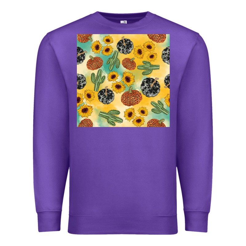 Leopard Pumpkin Cactus Sunflower Seamless Premium Sweatshirt by AdoDesignShop | Teevron