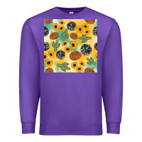 Purple leopard pumpkin cactus sunflower seamless Premium Sweatshirt - AdoDesignShop