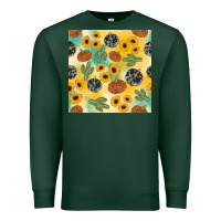Sports Green leopard pumpkin cactus sunflower seamless Premium Sweatshirt - AdoDesignShop