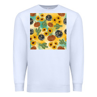 White leopard pumpkin cactus sunflower seamless Premium Sweatshirt - AdoDesignShop