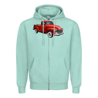 Seafoam western red truck right 34 view 1 Zipper Hoodie - FaDigitalArtStudio