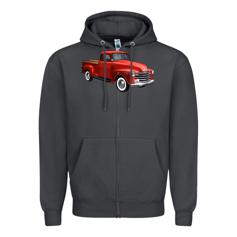 Western Red Truck Right 34 View 1 Zipper Hoodie by FaDigitalArtStudio | Teevron