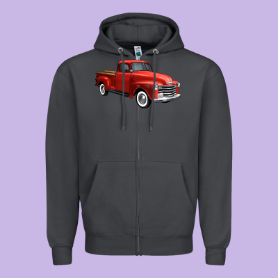 Western Red Truck Right 34 View 1 Zipper Hoodie Designed By Fadigitalartstudio