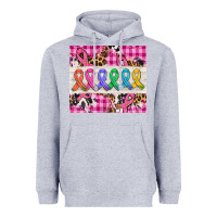 Heather Grey western colorfull cancer ribbon Heavyweight Hoodie - AdoDesignShop