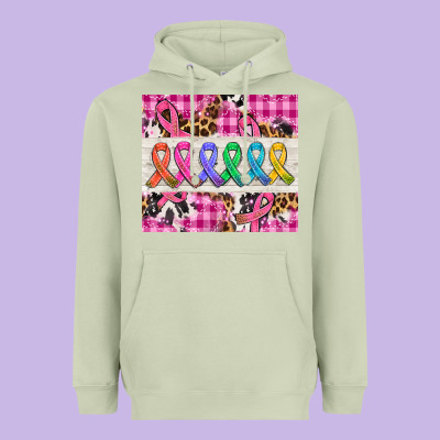Western Colorfull Cancer Ribbon Heavyweight Hoodie Designed By Adodesignshop