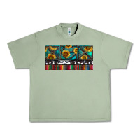 Oil Green Rusty Sunflowers with Cowhide and Turquoise Urban Heavy Tee - RanaPortraitStore