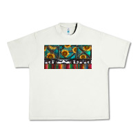 Pistachio Rusty Sunflowers with Cowhide and Turquoise Urban Heavy Tee - RanaPortraitStore