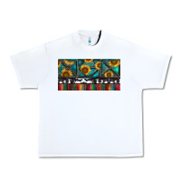 White Rusty Sunflowers with Cowhide and Turquoise Urban Heavy Tee - RanaPortraitStore