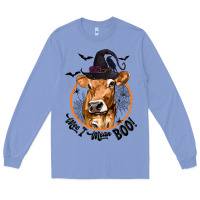 Colony Blue Halloween Cow Moo I Mean Boo Long Sleeve Tee - texasbilliewilder